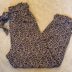 AmericanEagle High Waisted Paper Bag Leopard Pants